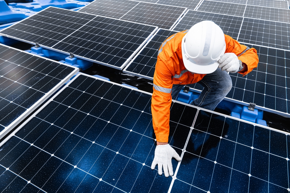 Solar PV panel installation in Devon